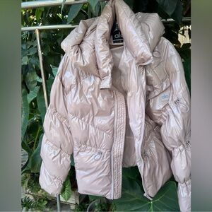 ALO stunner puffer jacket mauve baby pink